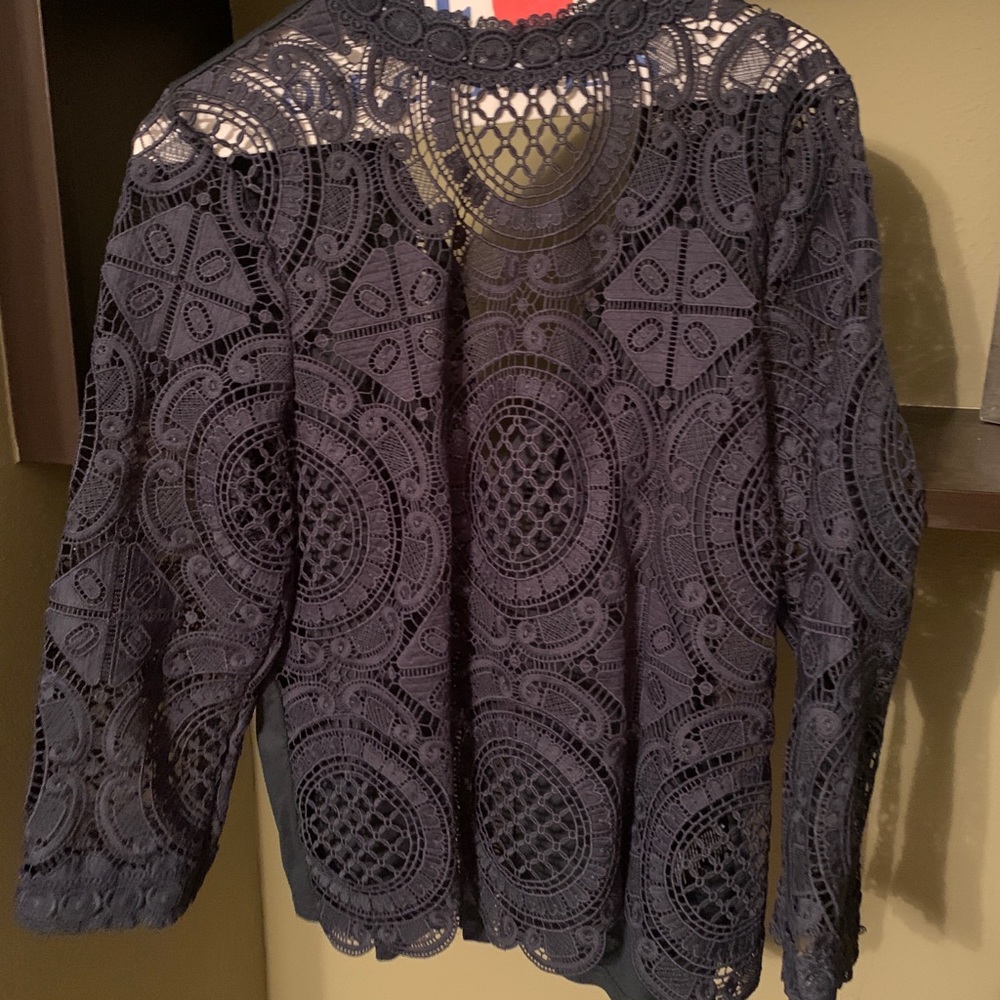 Emerald lace blouse